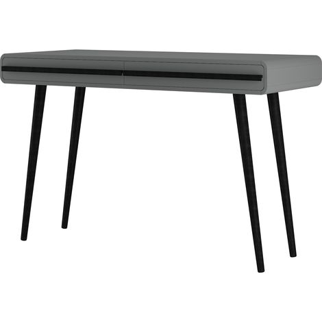 ChantalBureau avec 2 tiroirs en mélaminé gris et noir (1/5)