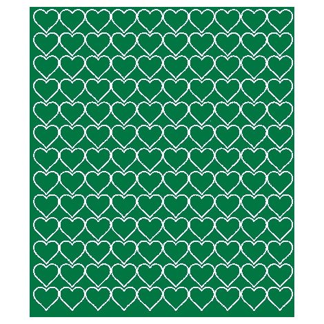 Pegatinas de corazones para el Día de San Valentín, 2 cm, 130 unidades, verde mate.