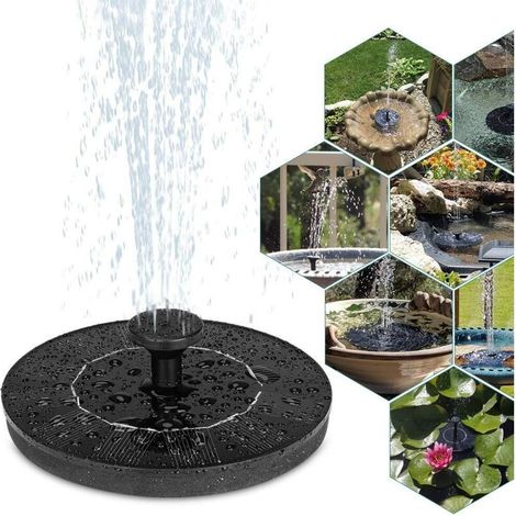 1.4W Solaire Pompe à eau de fontaine, Pompe de bassin 180L/H Pompe submersible libre d'hydravion de panneau solaire de panneau solaire pour piscine de jardin patio aquarium étang (1/4)