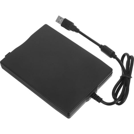 Lecteur de Disquette Externe USB 2.0 Portable en Abs Noir, Accessoire Ordinateur Portable Haute Vitesse pour Déposer et Lire Carnet de Notes 3,5 Pouces (1/5)
