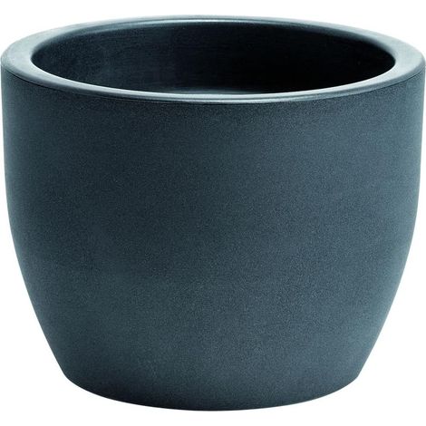 Vaso tondo resina HERA cm. 40 ANTRACITE (1/3)