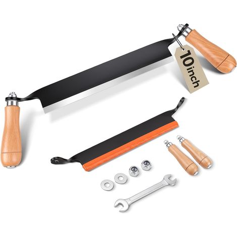 Wood Pulling Knife, 250mm, Tree Peeler with Comfortable Wooden Handle, Tungsten Steel, Shingle Knife, Assembly Required (250mm, Straight) (1/5)