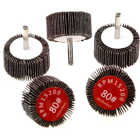 MINKUROW 100er Pack Lamellenschleifscheiben Körnung 80 Durchmesser 50mm Schaft 6mm Für Bohrer (1/3)