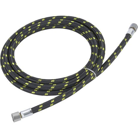 Adaptateur de raccord d'extrémité de tuyau d'air tressé en caoutchouc 1/8 x 1,8 mètre, spécialement conçu pour les aérographes. (1/5)