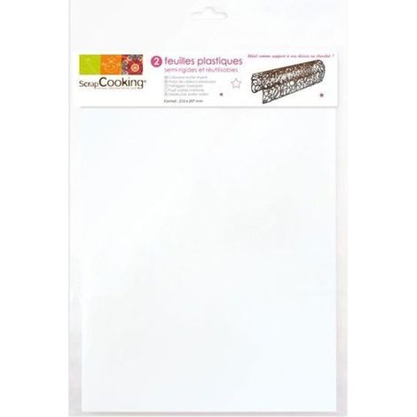 8 feuilles plastique semi-rigides pour chocolat 40 x 25 cm
