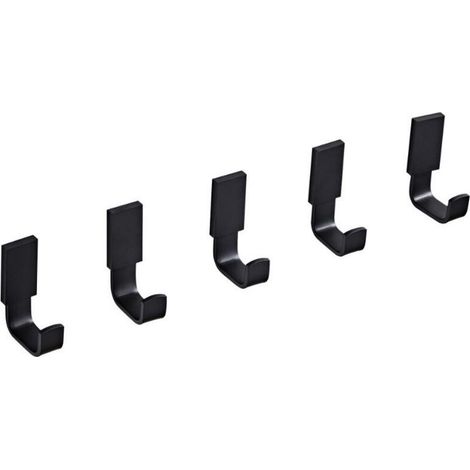 Set mit 5 Messing-Wandhaken für Bademäntel und Handtücher, modernes Design, mattschwarze Oberfläche, Crezuo (1/4)