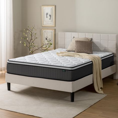 Zinus Materasso Matrimoniale 160x190 cm – Altezza 25 cm – Materasso a Molle Insacchettate a Media Rigidità con Schiuma ad Alta Densità – Certificato OEKO-TEX – Comfort Ergonomico (1/5)