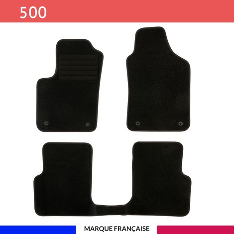 Tapis de voiture - Sur Mesure pour 500 (dès 2007) - 3 pièces - Tapis de sol antidérapant pour automobile (1/4)