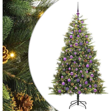 Künstlicher klappbarer Weihnachtsbaum mit Tannenzapfen 180 cm vidaXL (1/5)