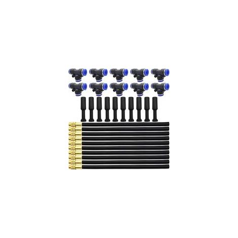 Bewässerungsdüsen-Set, 10 Stück 20 cm Nebeldüsen, Nebelsystem mit 10 T-Stücken + 10 Bewässerungsstopfen für Bewässerung, Gewächshaus und Rasen (1/5)