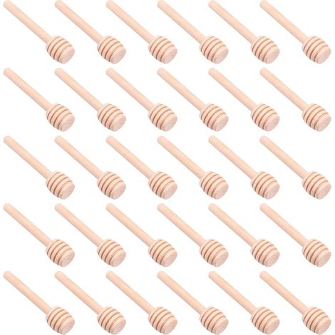 30 Stück Holzlöffel Set Honig Dipper Mini für Honiggläser (1/5)