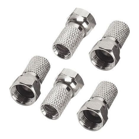 5-Pack F-Type Male Plug to RCA Female Jack RF Video TV Cable Adapter for Atari 2600/7800 Sega/Coleco/Commodore Game System