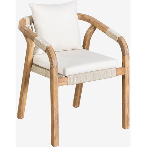 Pack de 2 chaises de jardin avec accoudoirs en bois d'acacia Dubai SKLUM (1/5)