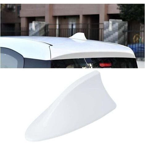 Deco-Antena Dachantennen con aleta de tiburón, Cobertor de antena de aleta de tiburón para auto, Antenas para auto, para mayoría de vehículos, para mejorar señal (Blanco) (1/5)