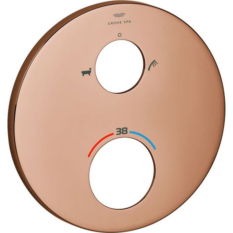 Grohe Rosette für Thermostat-Fertigmontageset, Metall, Wannen- und Handbrausen Symbol, Warm Sunset, 49247DA0 (1/2)
