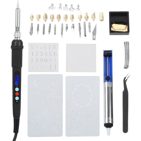 Kit de fer à souder électrique 39 pièces, outils de soudage, plage de température 200-500 °C, AC 110-220 V, prise 60 W (1/5)