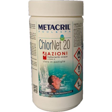 ChlorNet 20 4 Azioni trattamento acqua a base di cloro 1kg Metacril 41701001