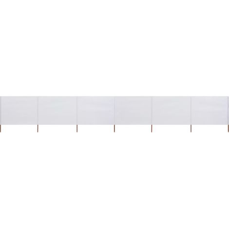Brises-vue paravent 6 panneaux tissu 800 x 160 cm blanc sable