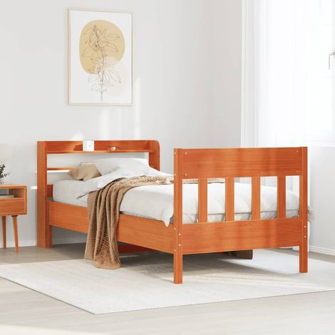 vidaXL Letto senza Materasso Marrone Cera 100x200 cm in Legno di Pino (1/5)