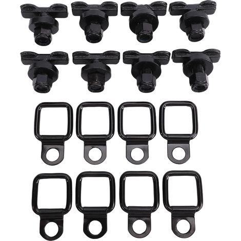 Double lug threaded fitting for L-rail - With hook/anchor ring, for truck/trailer/pickup/RV/ATV tailgate (1/5)