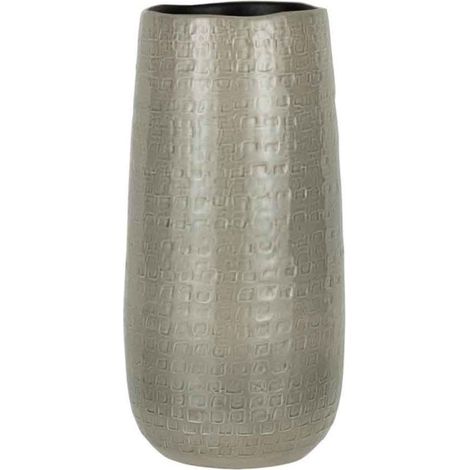 Vase en Céramique Design "Yuella" 40cm Gris Clair