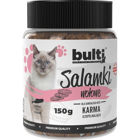 BULTI Salamki Beef, premio para gatos, 150 g (1/3)