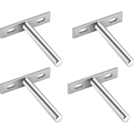 Support de fixation invisible pour étagère flottante, lot de 4 attaches murales discrètes pour tablette en bois suspendue (1/5)