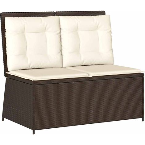 Maison Exclusive - Gartenbank Verstellbar mit Kissen Braun Poly R