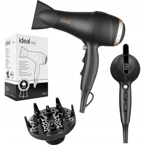 POTENTE ASCIUGACAPELLI 2000W CON IONIZZAZIONE, DIFFUSORE E CONCENTRATORE AD ARIA FREDDA