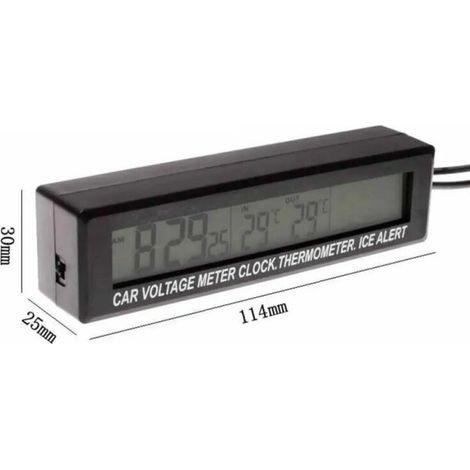 EC88 Auto-Thermometer, Uhr und Voltmeter: Elektronische Uhr, elektronisches Thermometer mit zwei Leuchten, Auto-Voltmeter (1/4)
