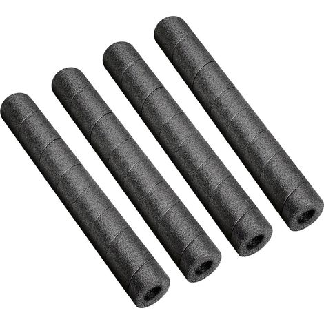 Tuyau isolant en mousse 4 pièces de protection antidérapante pour de multiples utilisations – nouilles en mousse noire – pour extérieur, maison, piscine, tuyau d'eau, arroseur, hiver, structure de (1/4)