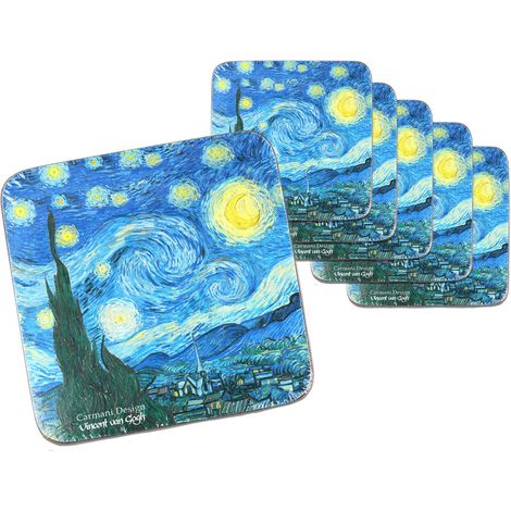 Carmani, set di 6 sottobicchieri in sughero - VAN Gogh/Notte stellata (1/3)
