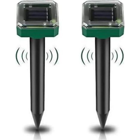 Lot de 2 répulsifs anti-taupes à énergie solaire pour jardin, répulsif antiparasitaire étanche IP65 pour gopher, campagnol et serpent – Répulsif animal haute sensibilité pour pelouse, jardin, cour (1/4)