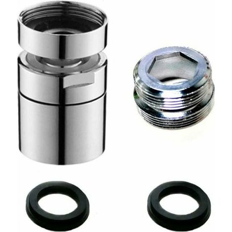 Aérateur de robinet, filtre à eau à économie d'eau pivotant à 360 degrés pour filetage mâle M22 et filetage femelle M24 pour cuisine salle de bain (argent) (1/5)