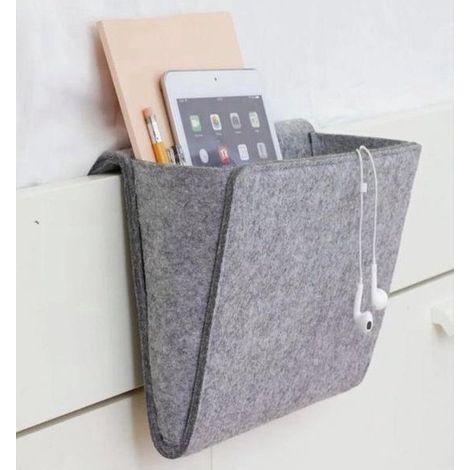 Sac de rangement en feutre pour lit et canapé - Table de chevet - Pour iPad et magazines - Accessoire chambre (1/3)