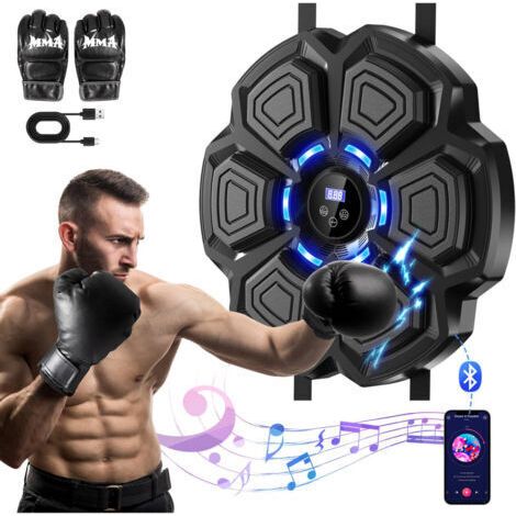 BUNTHAUS Machine à Boxe Musicale Music Boxing Machine Murale Intelligente Bluetooth avec Gants de Boxe Adultes Enfants équipement de boxe