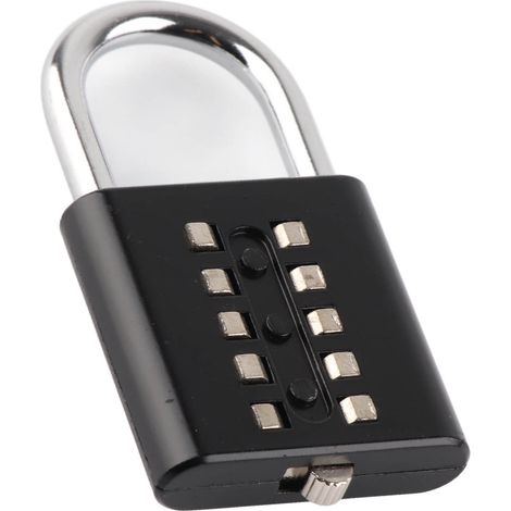 Cadenas de sécurité à 10 chiffres, combinaison de boutons poussoirs, étanche, pour l'extérieur, pour armoire de gymnastique, porte, boîte à outils, valise.