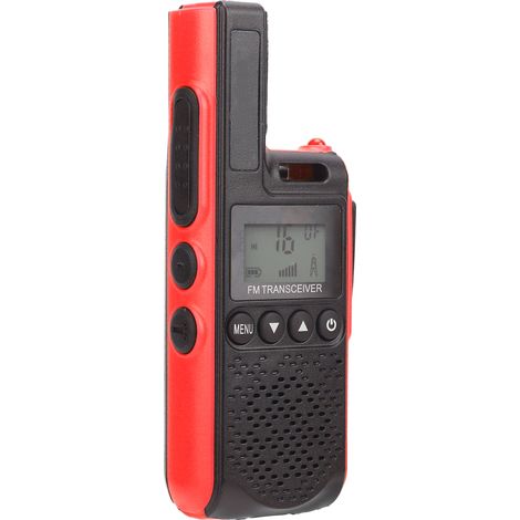 Mini talkie-walkie portable 99 canaux longue portée, radio bidirectionnelle, son clair, rouge (1/5)