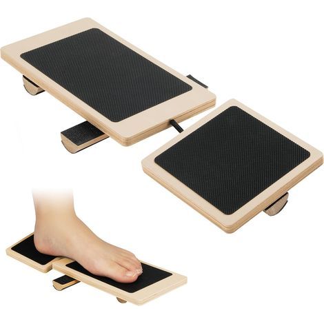 Planche d'Équilibre à Une Jambe, Entraîneur de Cheville en Bois, Antidérapante, Balance Board Cheville pour l'étirement de la Cheville, Correction de la Posture (1/5)