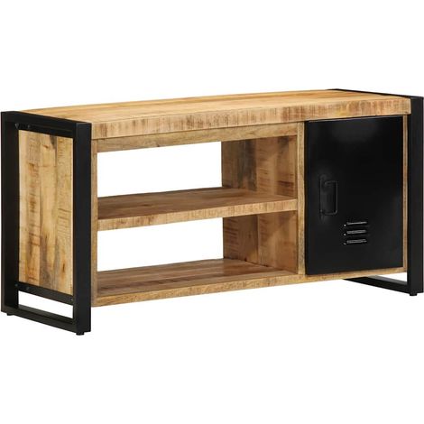 Banc à chaussure Meuble à chaussures Marron Bois de manguier massif (1/4)