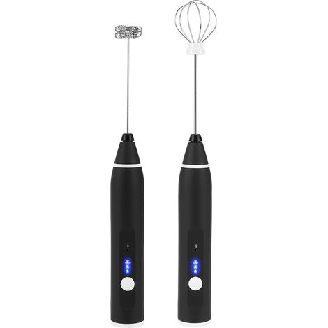 Elektrischer Milchaufschäumer mit 3 Geschwindigkeitsstufen, USB-wiederaufladbar, Handmixer, Rührgerät, Schneebesen (1/5)