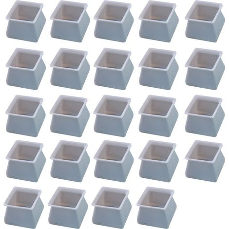 Lot de 24 protections carrées en silicone pour pieds de table et de chaise - Gris (1/5)