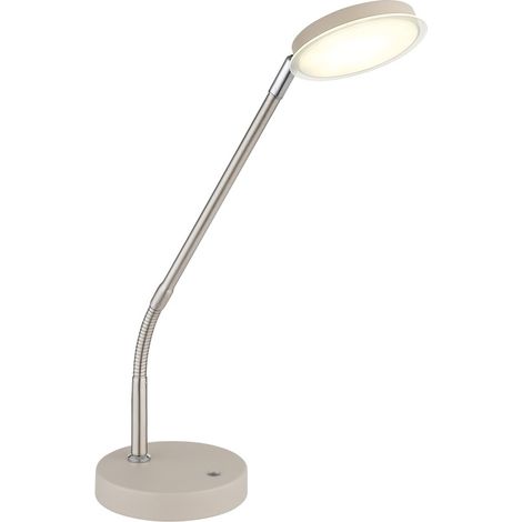 Lampada da tavolo a LED, lampada da scrivania, studio, dimmerabile, color sabbia, metallo, H 53,5 cm (1/5)