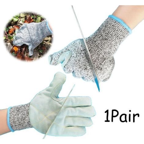 Gants de jardin - Anti-épines - Anti-rayures - Confortables - Taille unique - Gris et bleu (1/3)