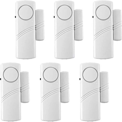 Ensemble de 6 alarmes de porte et fenêtre, détecteur d'intrusion magnétique, 120 dB, pour la sécurité des enfants, la sécurité de la maison et la protection du bureau (piles AAA non incluses) (1/5)