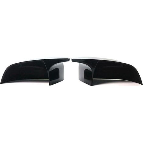 1 pair of glossy black mirror covers for Tesla Model 3 rearview mirrors (17-21mm). (1/4)
