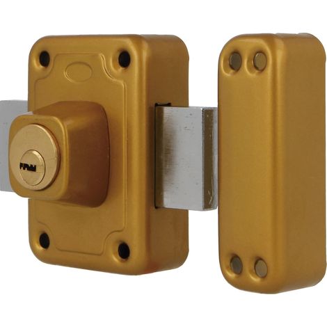 AMIG Serrure en applique et verrous 81 96 x 66 mm Acier Émaillé or (1/5)