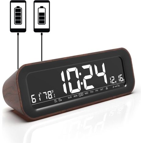 ALOVEZ Radio réveil 5 sons nature, 2 USB, FM, 22x7 cm (1/4)