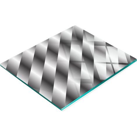 Tabla de servir de cristal para cocina con estampado de rayas abstractas, 60x52 cm. (1/5)