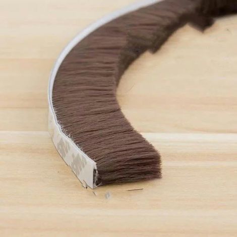 Self-adhesive wool fiber door and window weatherstripping, warm winter grey, white/brown, 9 x 23-5M (1/4)